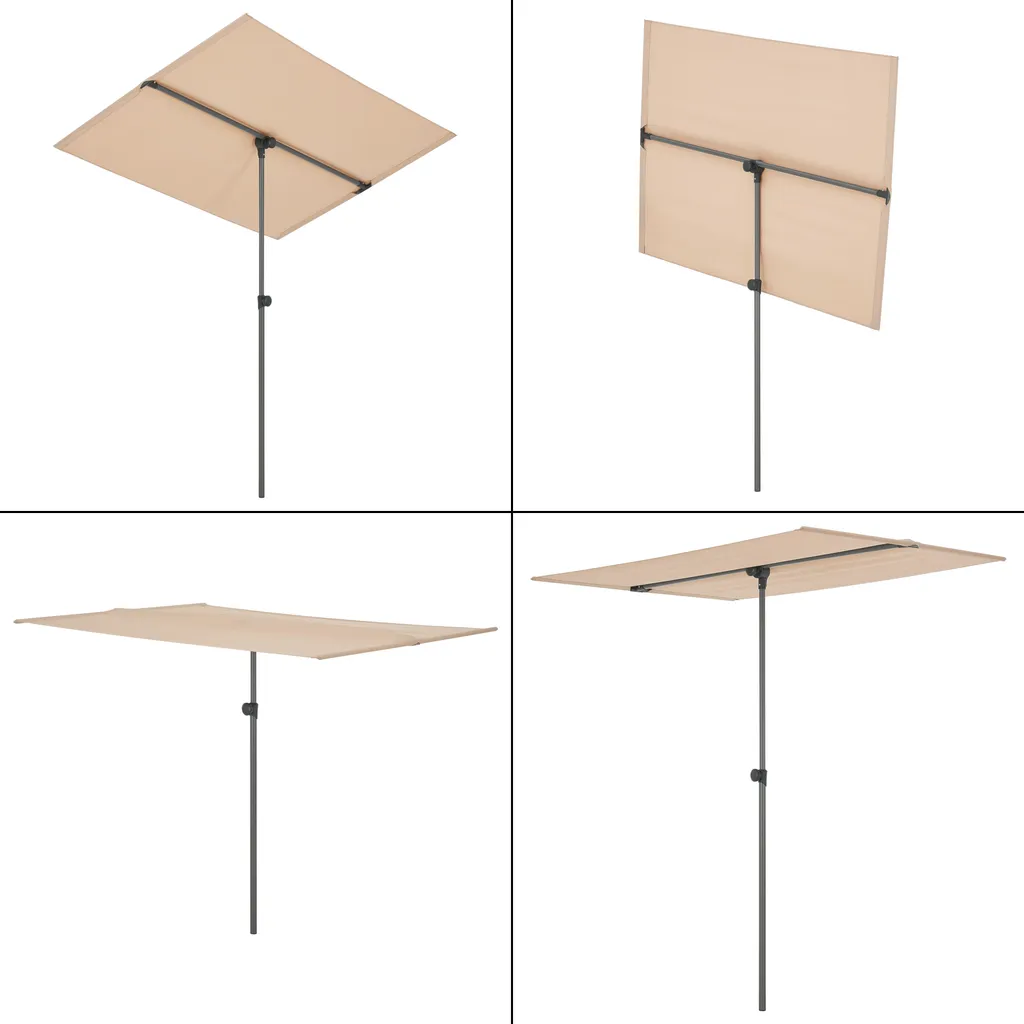 Parasol rectangulaire inclinable pour balcon et terrasse sable UV50+ - 6
