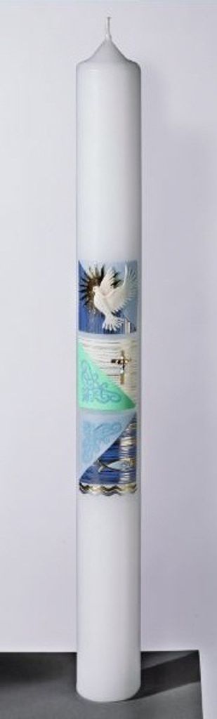 Taufkerze Jungen Mit Namensverzierung Und Geschenkkarton, Größe 40 X 4 Cm, Modell T3