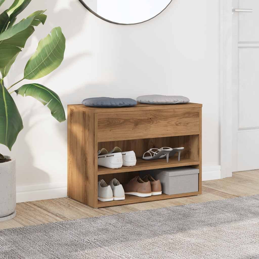 "2026 Aktion"Schuhbank - Sitzbank Skandinavisch - Schuhkommode - Artisan-Eiche 60x30x45 cm Holzwerkstoff DEMöbel 7896966