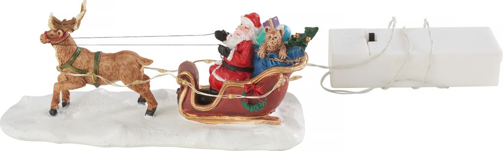 VBS Miniatur Santaschlitten mit Rentier 15.5 cm Weihnachtsdeko Modellbau