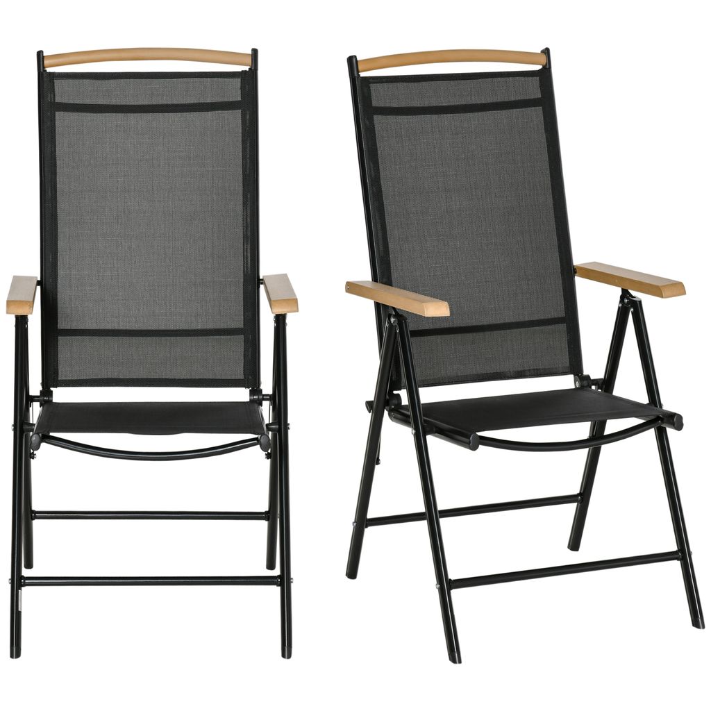 mit Metall Klappstuhl schwarz weiß ohne Lehne Garten Balkon Camping Stuhl 
