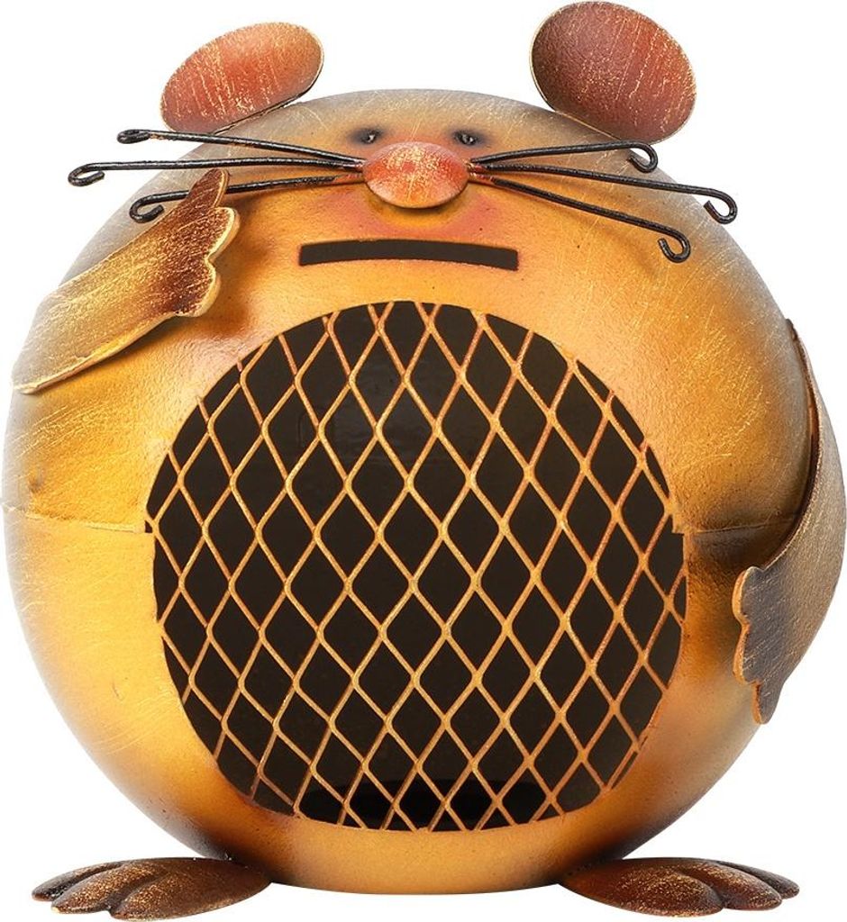 Mausförmige Eisenkunst-Spardose, Sparschwein, Tischdekoration, Kunsthandwerk, Geschenk