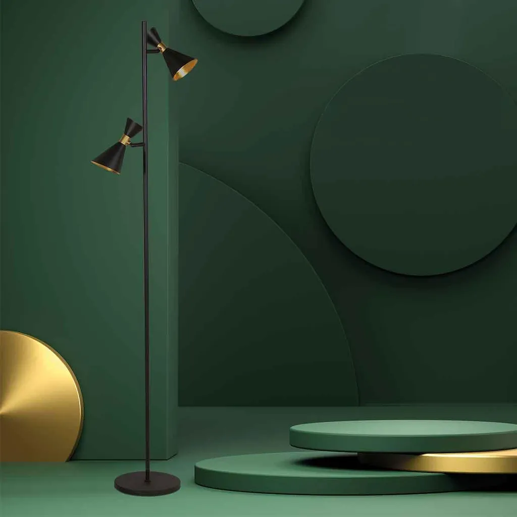 Piantana Moderna Anne Lighting Preto 4112ZW - Design Nero Metallo - 3