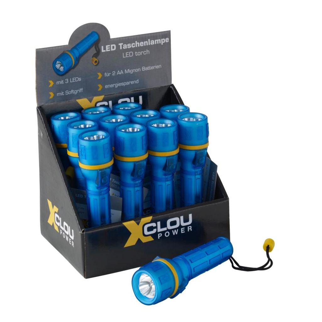 XCLOU POWER LED-Taschenlampe Soft 3 LEDs für 2 x AA Mignon Produktbild 