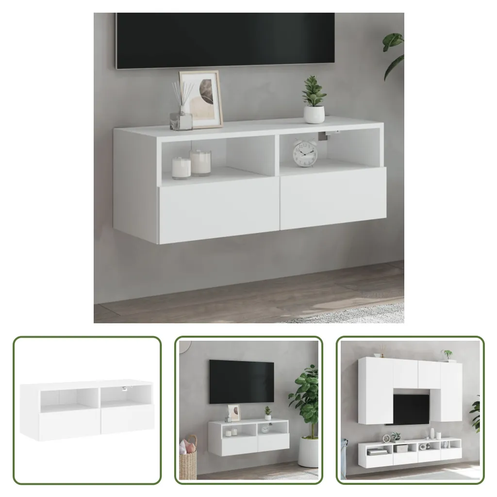 Offerta Mobile TV Bianco 80x30x30 | Mobiletto Legno Salotto Sospeso