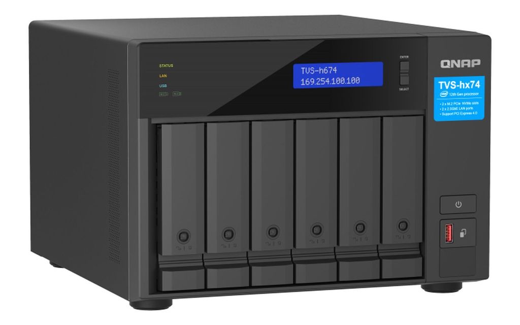 QNAP TVS-H674 - NAS-Server - 6 Schächte - SATA 6Gb/s - RAID RAID 0, 1, 5, 6, 10, 50, JBOD, RAID TP, TM - RAM 16 GB - Gigabit Ethernet / 2.5 Gigabi...