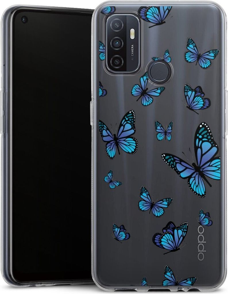 DeinDesign Handyhülle für Oppo A53 Silikon Hülle Case Smartphone Schutzhülle Muster Schmetterling transparent