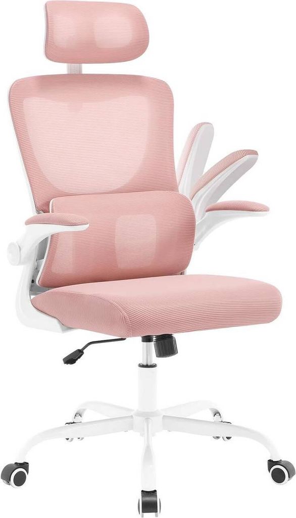 WOLTU Bürostuhl ergonomisch, Schreibtischstuhl Netzstoff, höhenverstellbar : Rosa Farbe: Rosa
