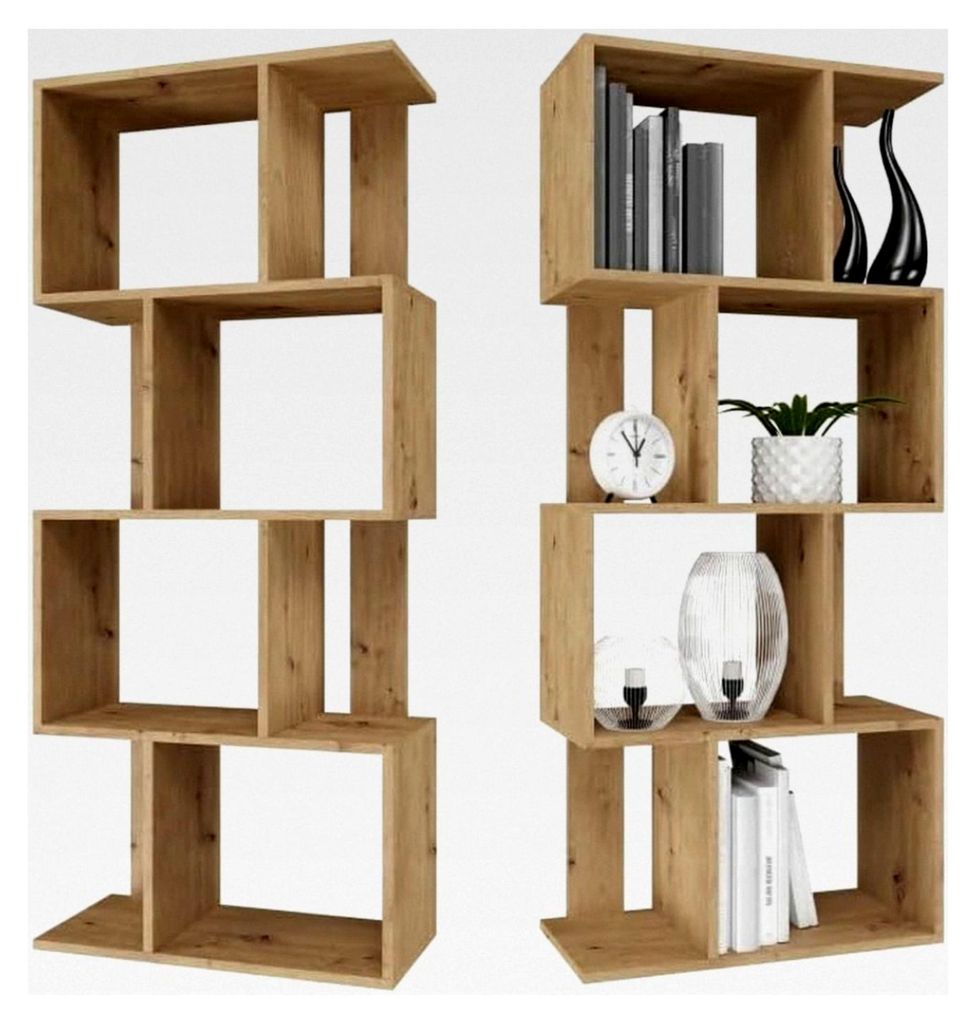 Bücherregal mit 4 Ebenen, modern, offen, modular kombinierbar, 30 cm Tiefe, stabile 16 mm Konstruktion für Wohnzimmer, Büro, Kinderzimmer, Aufbe...
