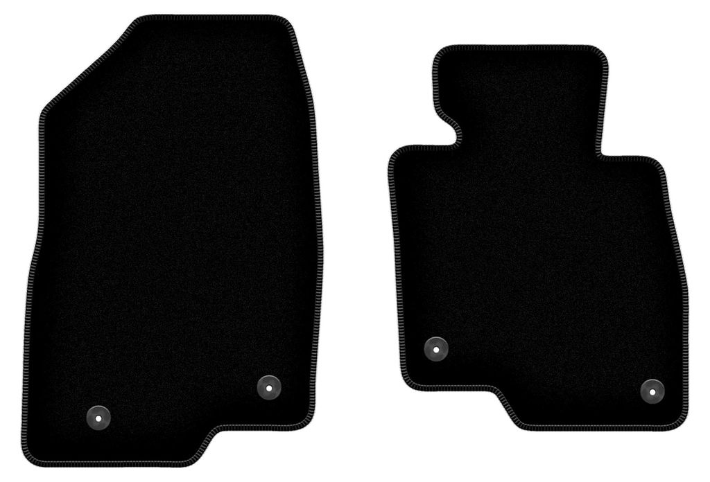 Vorderfußmatten aus Velours passend für Mazda 3 III (BM) (2013-) | Qualität: Basic - Passgenau, rutschfester Untergrund 2-teilig - Schwarz