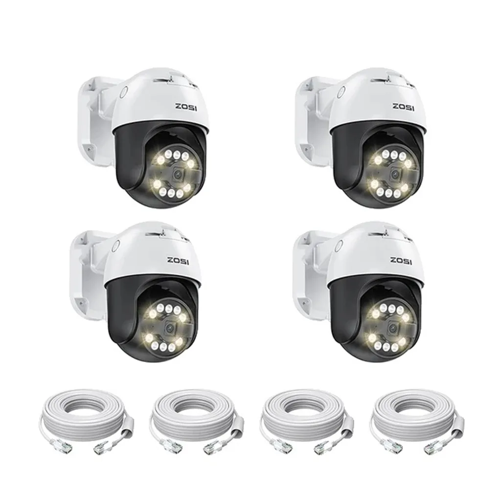 Caméra de surveillance 5MP avec détection IA de véhicule - Pack de 4