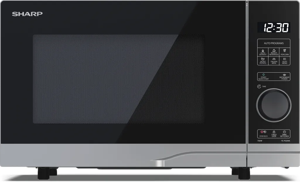 Sharp YC-PS204AE-S Micro-ondes 20L 700W Argenté Contrôle Semi-Numérique