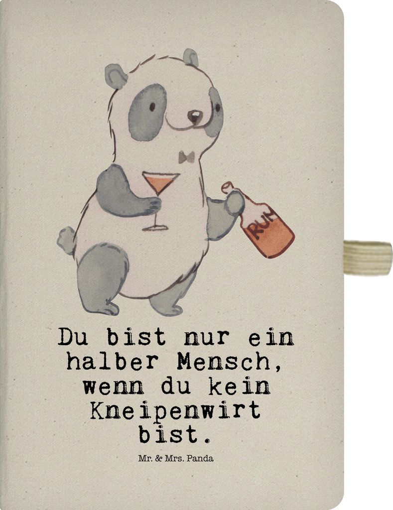 Mr. & Mrs. Panda notizbuch Kneipenwirt Herz - Transparent - Geschenk, Bar, Eröffnung, Gaststätte, Spruch, Kneipe, Reisetagebuch, Adressbuch, A5, ...