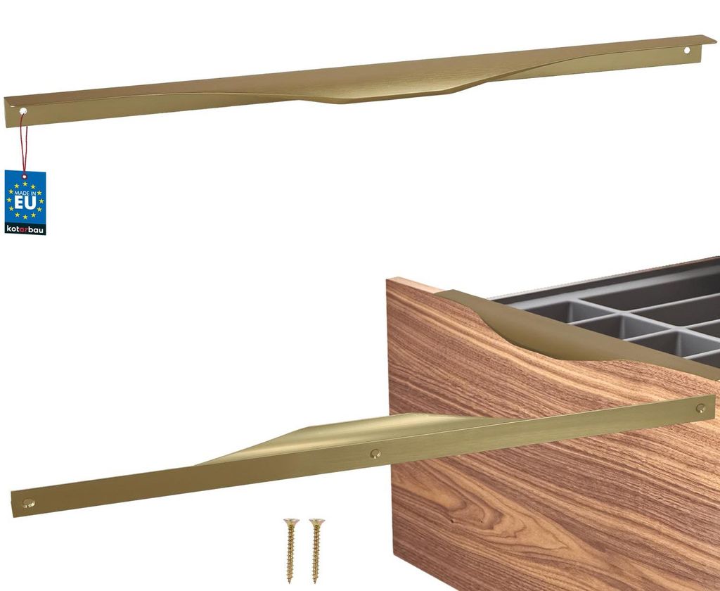 KOTARBAU Schrankgriffe Möbelgriffe 436 / 416 mm Matt Gold ZnAl Griffe für Küchenschränke Griffe Schubladengriff Türgriff Schrank Kantengriff