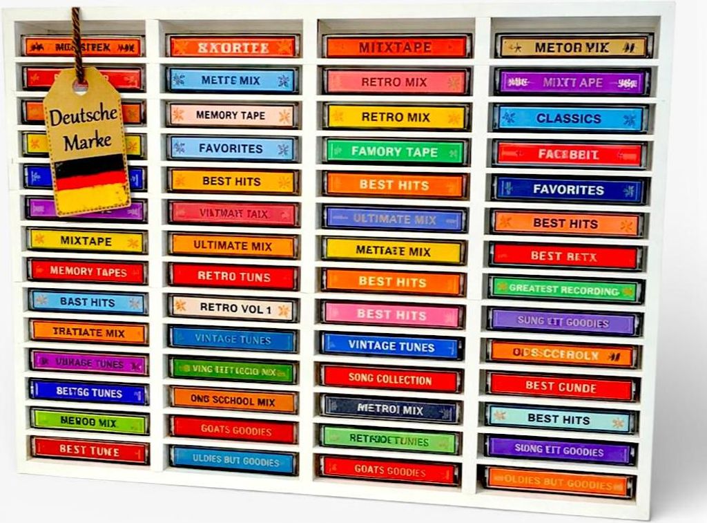 FabaHome MC Regal für 60 Kassetten, Holz Weiss