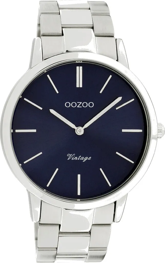 Oozoo Vintage C20020 Orologio Analogico Uomo Blu Argento 42mm