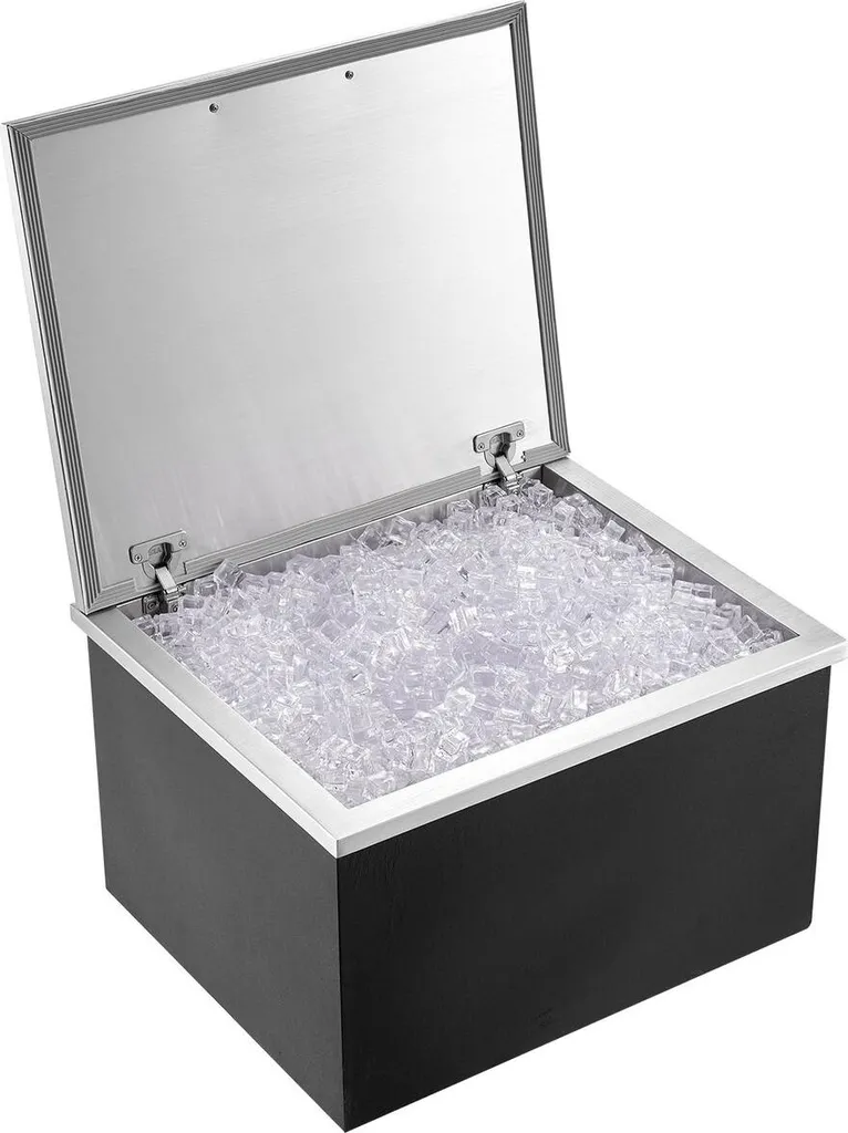 Glacière fixe pour plan de travail de bar extérieur en inox 71x40x43 cm