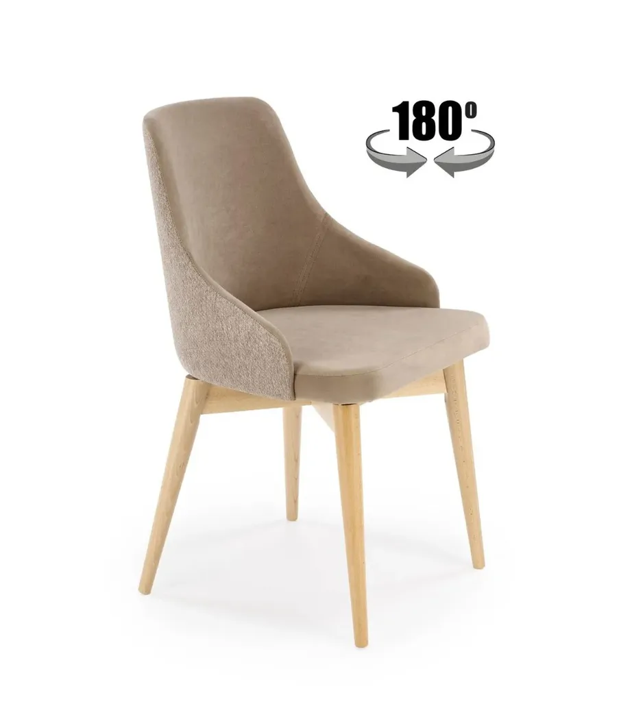 Fauteuil pivotant MALAGA beige : optimisez l'espace avec ce siège compact