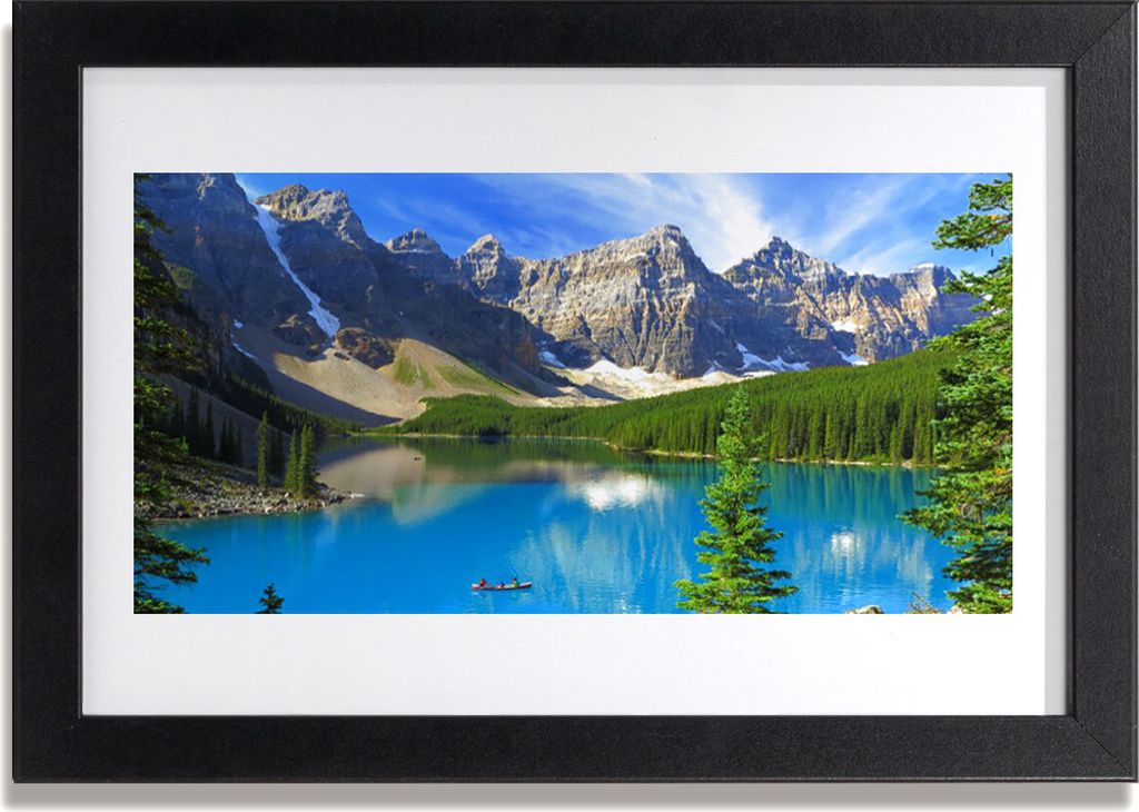 Bild 30x20 MDF-Rahmen Wandkunst Lake Forest Berglandschaft