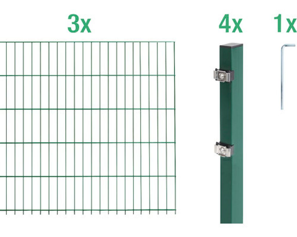 Alberts 653866 Doppelstabmattenzaun als 8 tlg. Zdjęcie produktu 