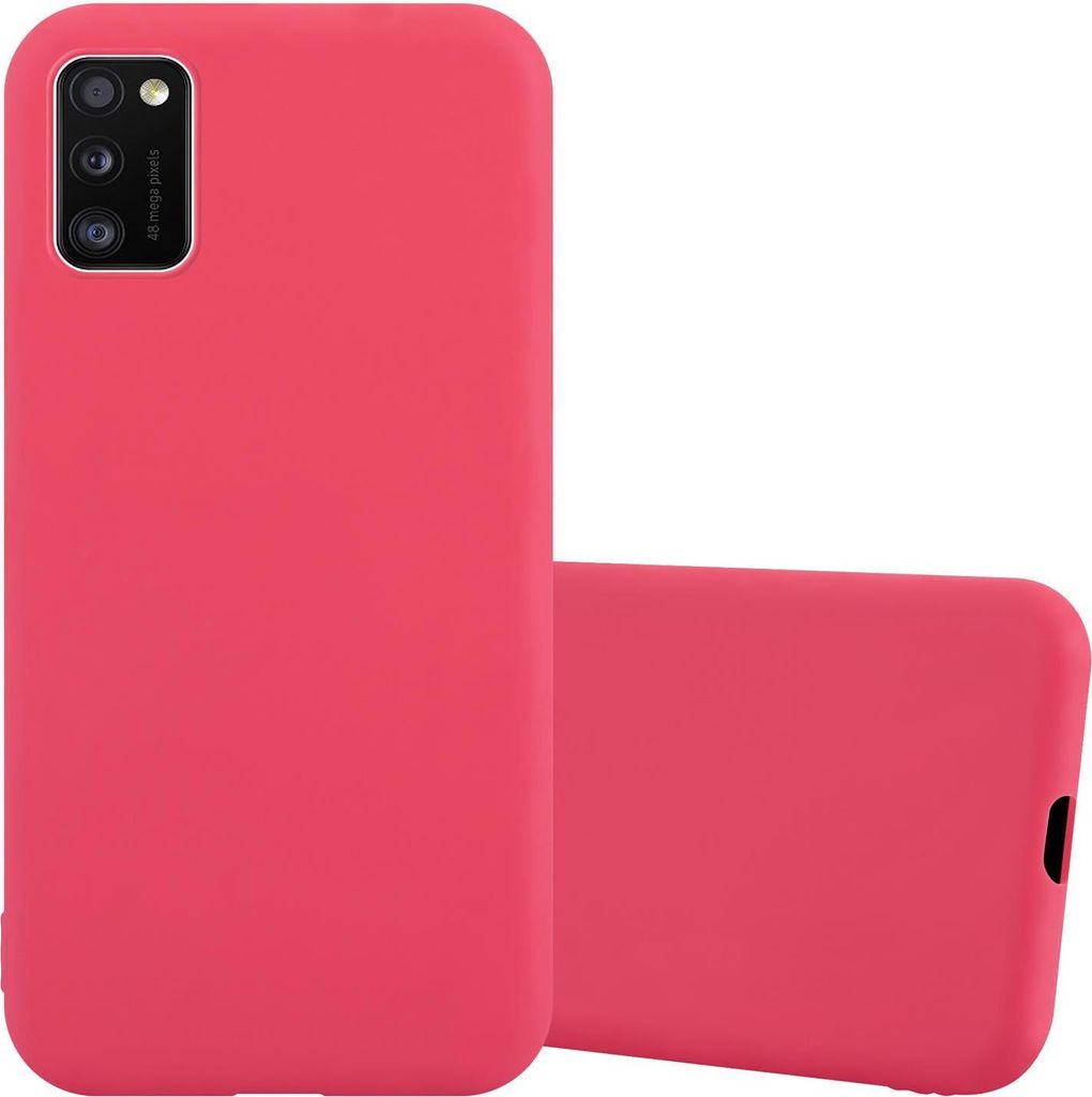 Cadorabo Hülle für Samsung Galaxy A41 Schutzhülle in Rot Handyhülle TPU Silikon Etui Case Cover