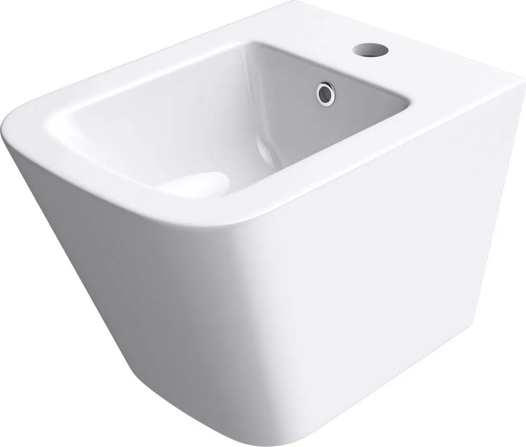 Bidet Suspendu Design Düren112 en Céramique Blanche 36x51,5cm Gain de Place