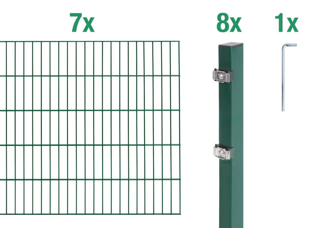 Alberts Doppelstabmatten Zaun, Höhe 160 cm, Länge 14 m, Produktbild 
