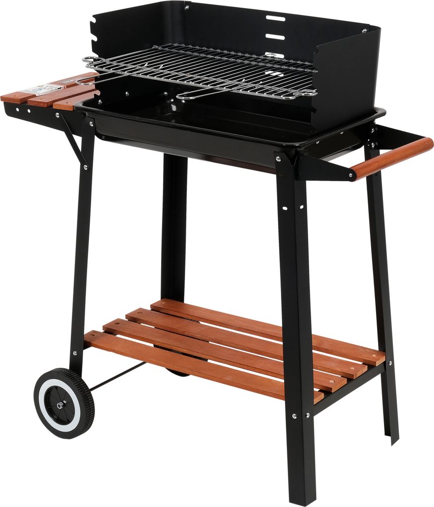 Holzkohlegrill 48x26,5 cm, offen mit Ablage, Campinggrill