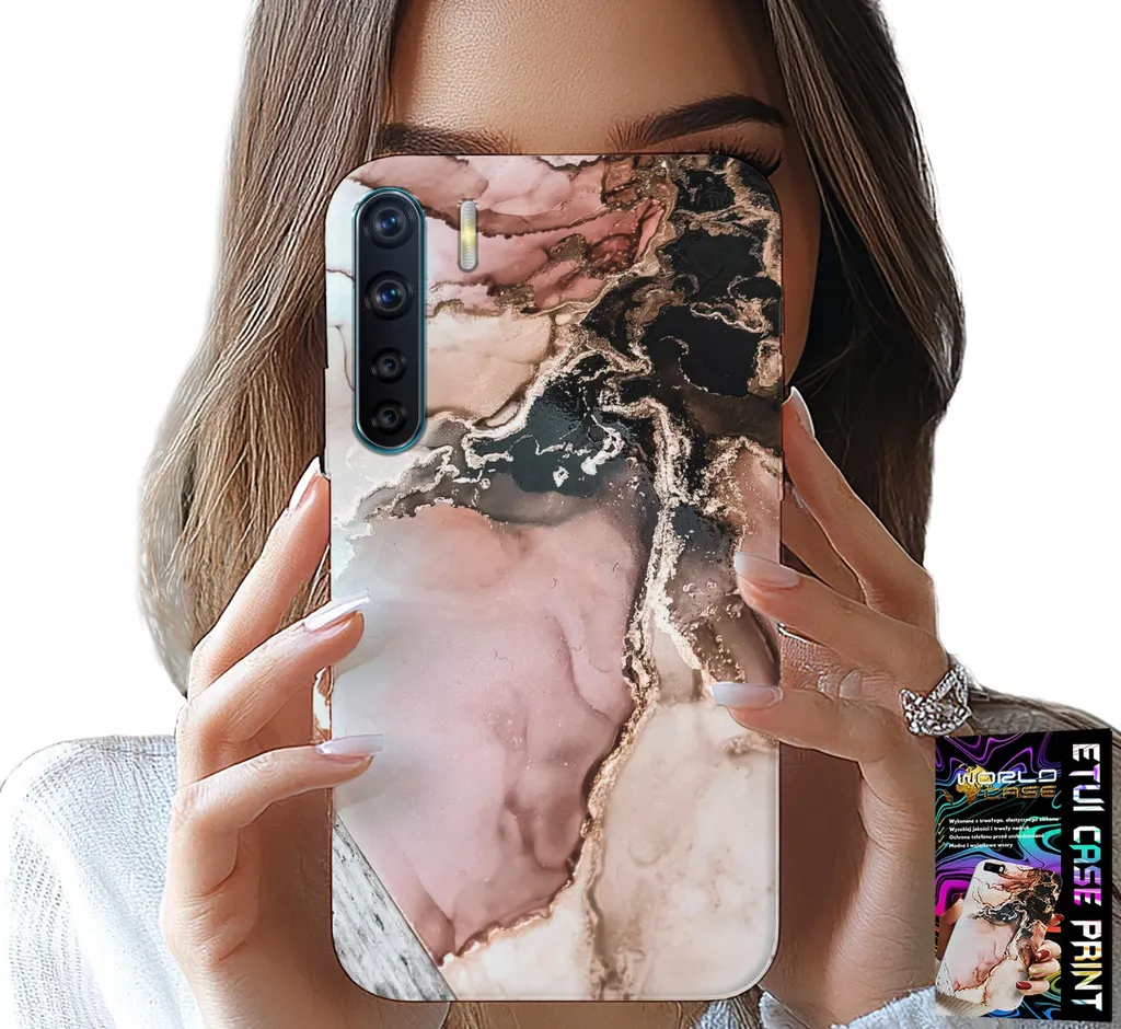 Custodia per Oppo A91 - Modelli eleganti alla moda in marmo + vetro
