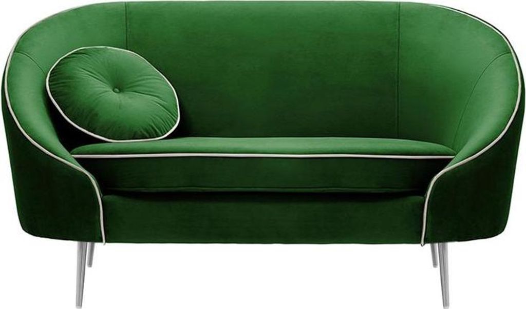 Zweisitzer-Sofa Kooper-Velluto 10-Contrast piping-chrome metal