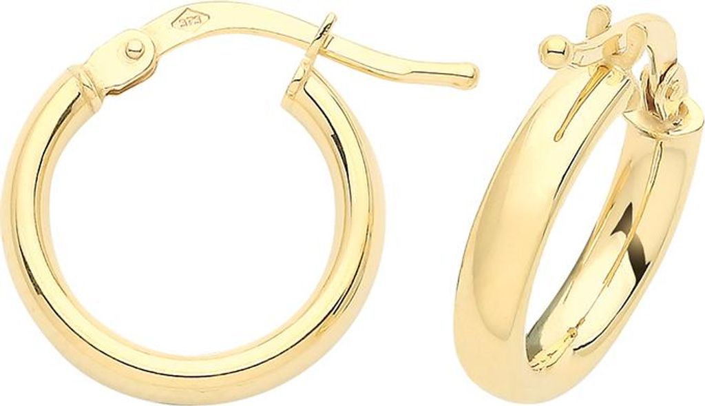Edle 9 Karat (375) Gold Damen - Paar Creolen - 10mm; TRS37520MM10
