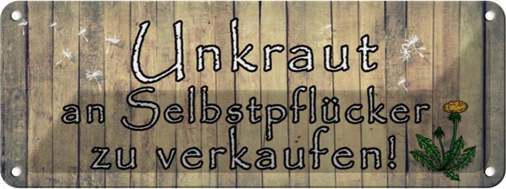 vianmo Blechschild 10x27 cm Unkraut an Selbstpflücker Warnschild Hinweisschild Sicherheit Vorsicht