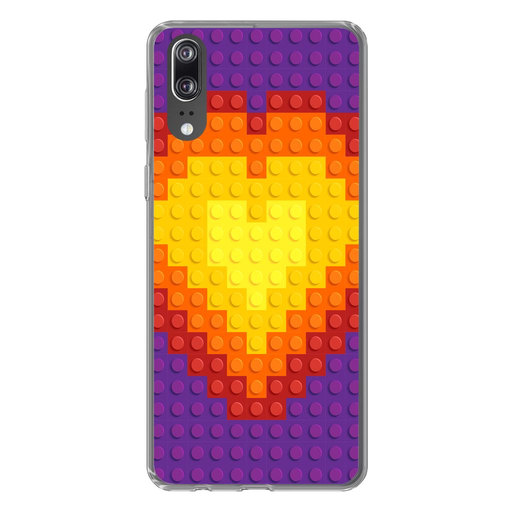 MuchoWow Handyhülle Schutzhülle Hülle für Huawei P20 Muster - Herz Silikon Softcase Handy Hülle - Hardcover