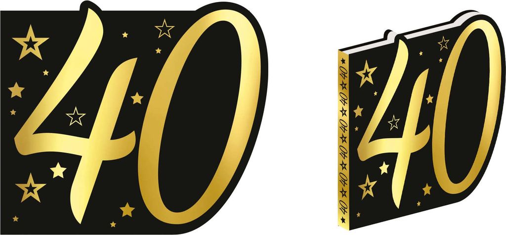 GÄSTEBUCH Schwarz Gold mit der Zahl 40 GEBURTSTAG
