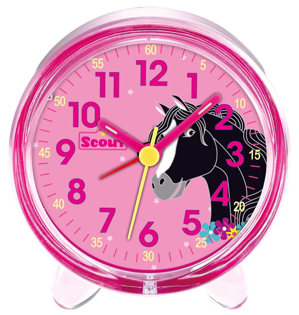 Scout Kinder Wecker 280001050 Favorit Pferd Blumen Produktbild 