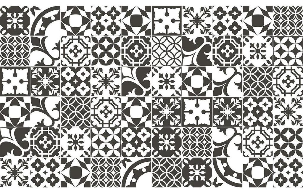 Selbstklebende Fliesenaufkleber für Küche und Bad – 60 Zementfliesenaufkleber (Azulejos Giuncheto) – 60 Aufkleber, 20 x 20 cm