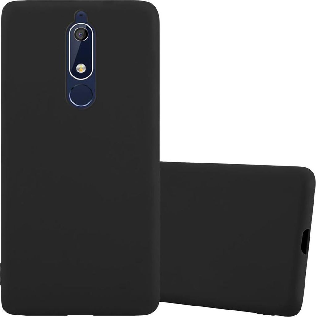 Cadorabo Hülle für Nokia 5.1 Schutzhülle in Schwarz Handyhülle TPU Silikon Etui Case Cover