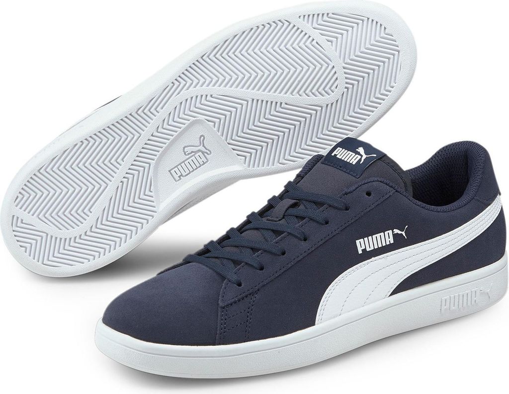 PUMA Smash V2, Männlich, Erwachsener, Modische Sneakers, Blau, Weiß, Einfarbig, Schnürverschluss