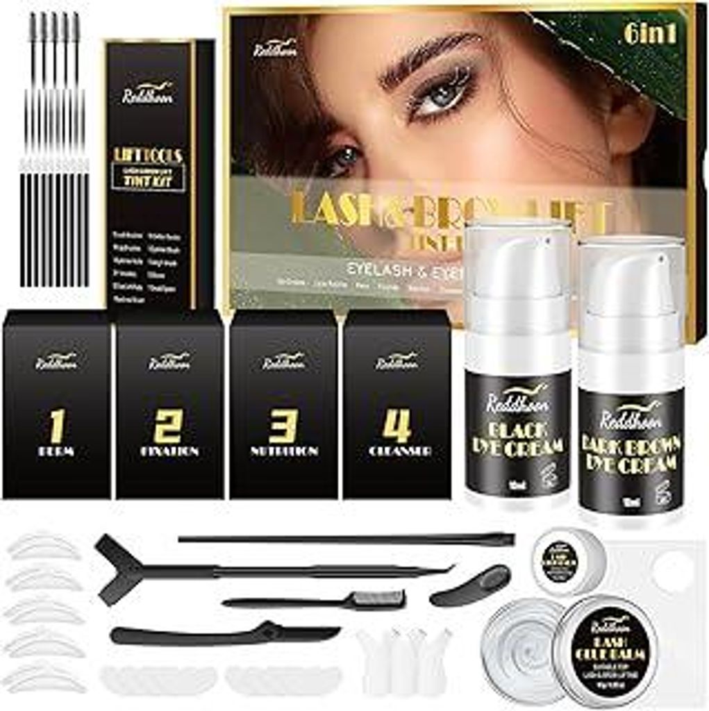 Lucoss 2025 Wimpernlifting Set Mit Färben Braun Und Schwarz, Wimpernlifting Geschenkset, Lash Lifting Set, Brow Lamination Kit, Wimpernlifting Set...