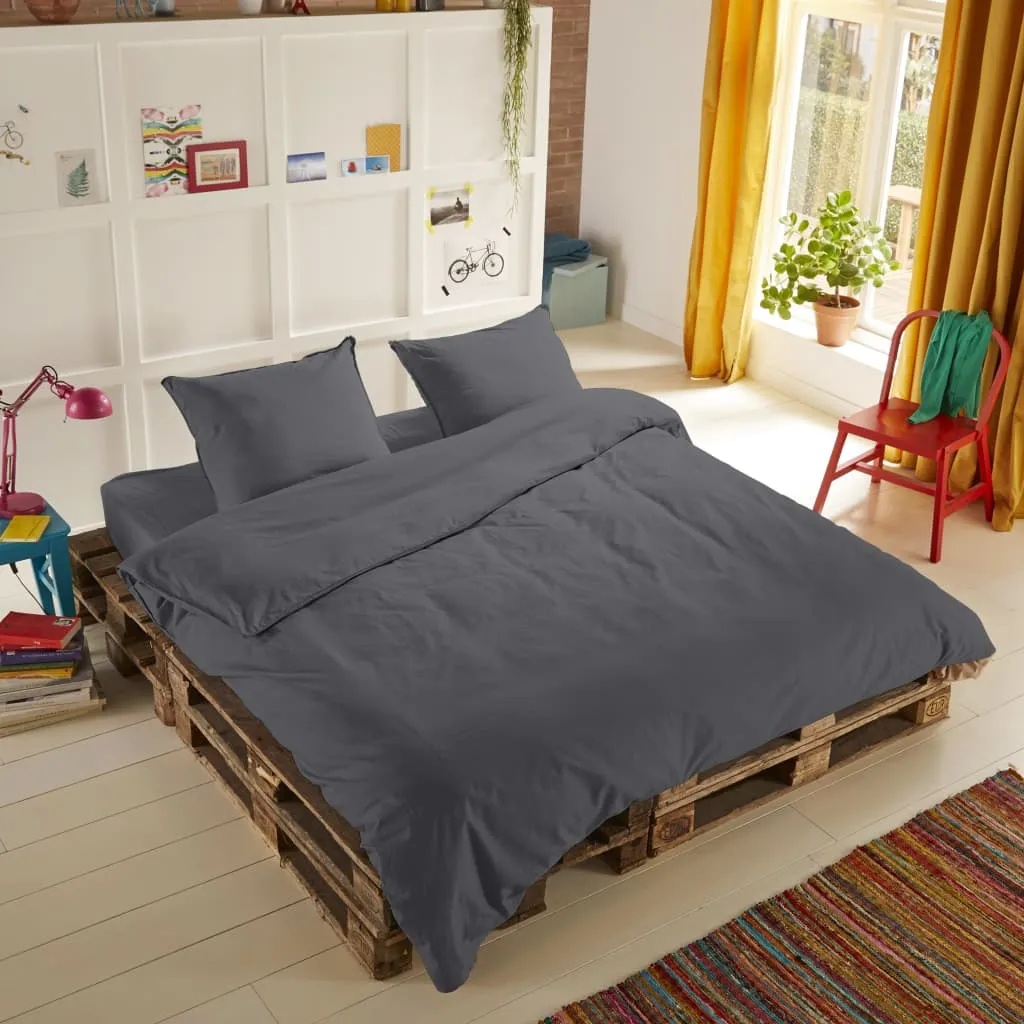 Set Letto HIP 135x200 Grigio Tinta Unita: Cotone Satin Anti-Piega - 2