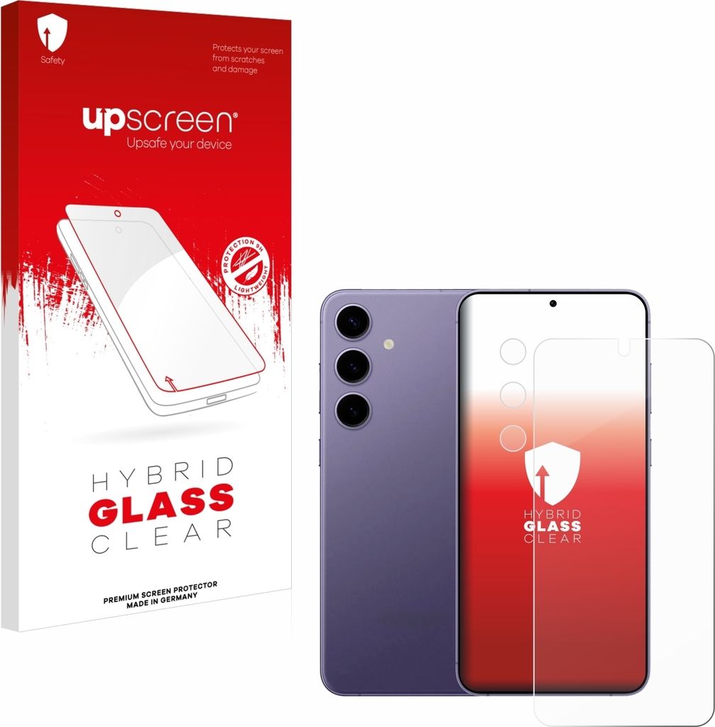 upscreen Schutzglas für Samsung Galaxy S24 (Display+Kamera) Schutzfolie Panzer Folie Glas Display Schutz klar