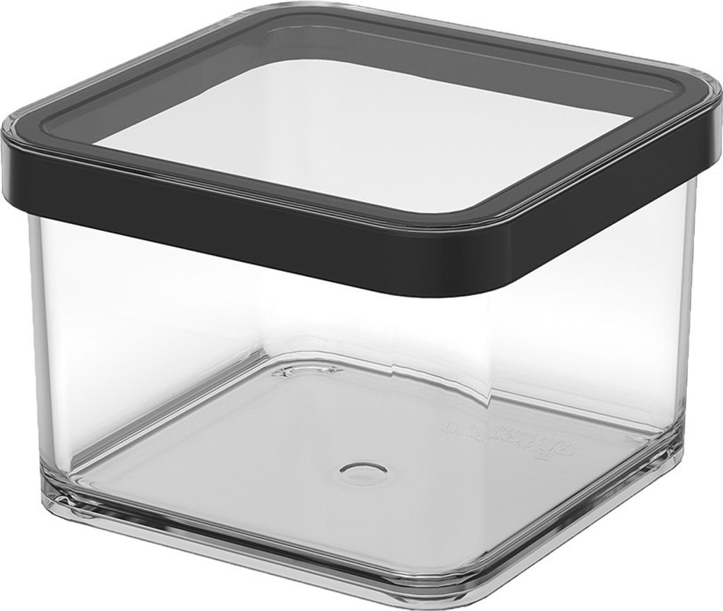 Premium Dose quadr, 0,5 l LOFT, Farbe:Transparent / Schwarz Produktbild 