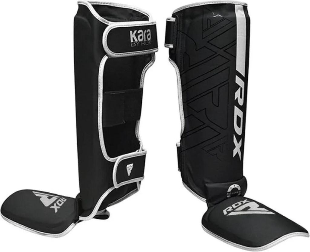RDX Sports Protège-tibias F6 Kara MMA - Noir mat - Blanc - Image du produit 