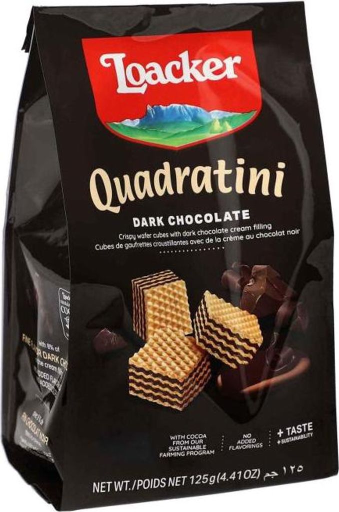 Loacker Quadratini Dark Chocolate 125g Produktbild 