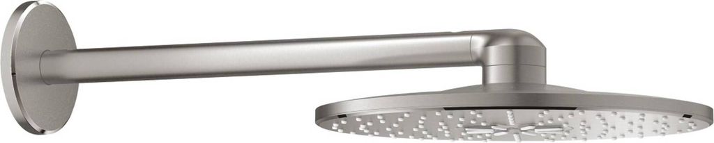 Grohe Kopfbrause Rainshower SmartActive 310 supersteel, Brausearm 43cm, 2 Stahlarten