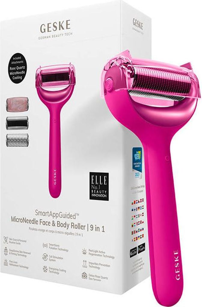 MicroNeedle Face&Body Roller 9in1 Geske with APP (magenta) Produktbild 