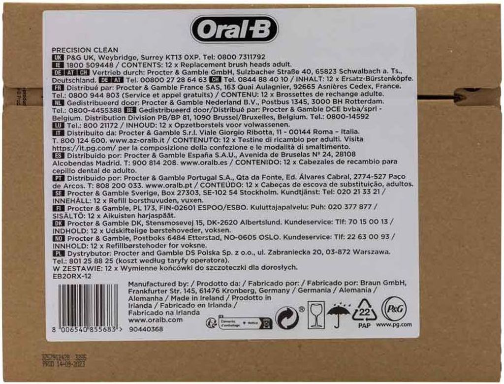 Oral-B Precision Clean , 12 Stück(e), Weiß, 3 Monat( e), Produktbild 