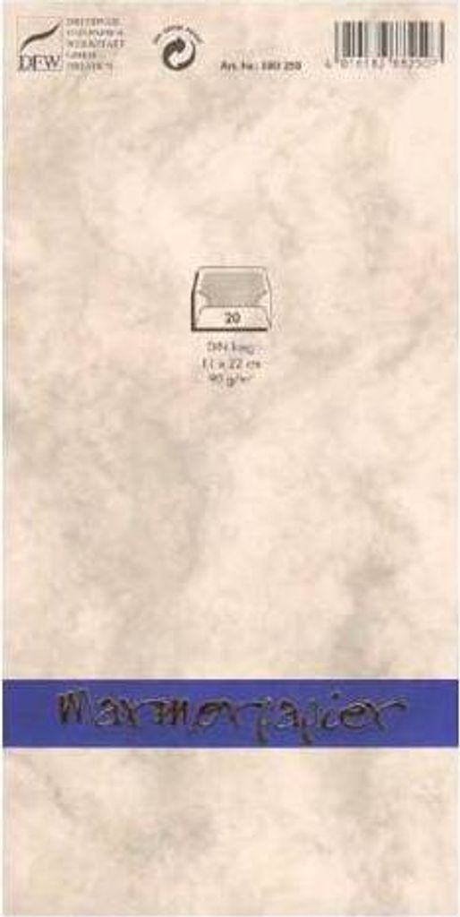 DFW 880250 Briefumschlag Marmorpapier - DIN lang, gefüttert, 90 g/qm, 20 Stück, chamois