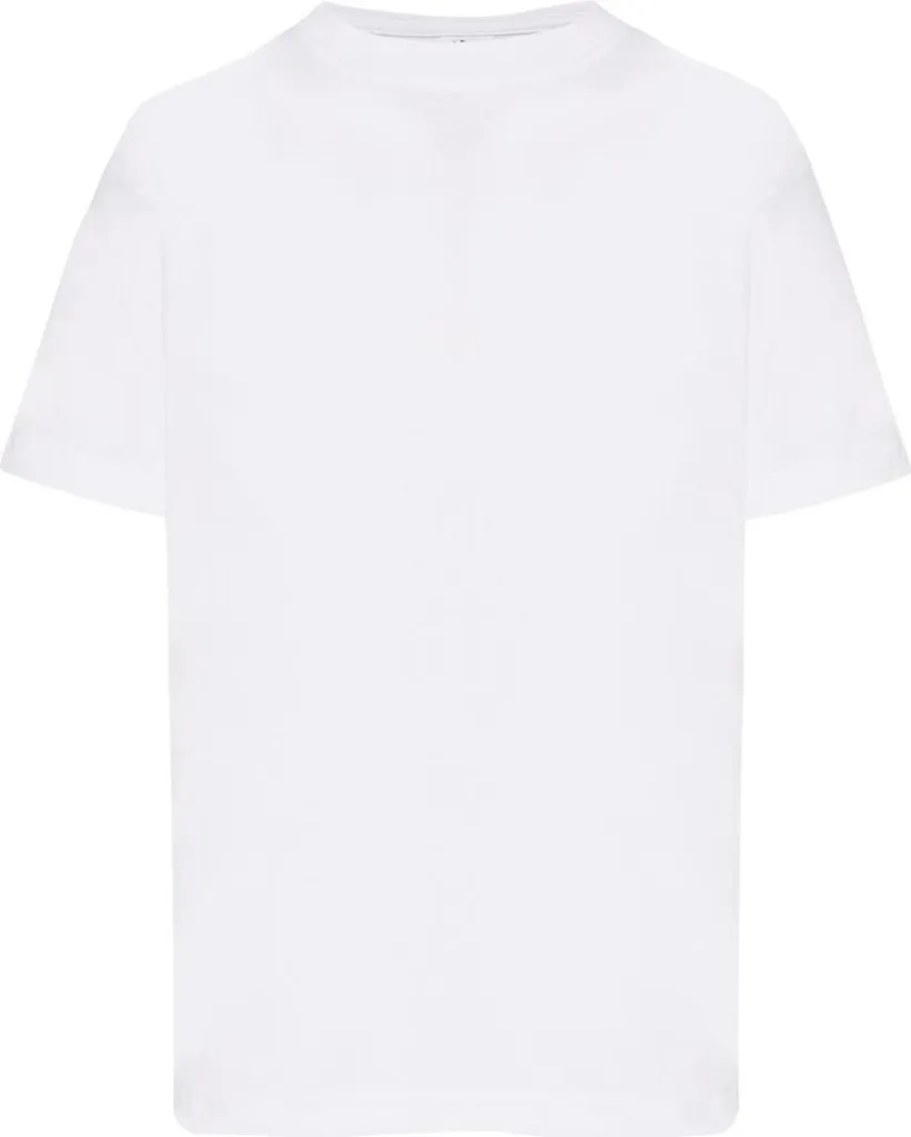 Maglietta Bianca Bambino 5-6 Anni 100% Cotone | T-shirt Basic Morbida