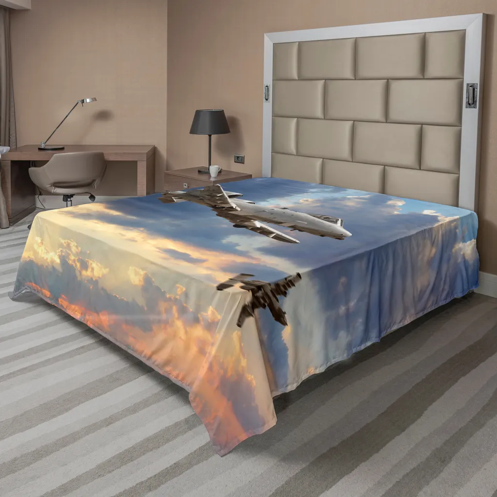 Lenzuolo ABAKUHAUS Tema Aereo 275x260 cm - Comfort Militare in Microfibra